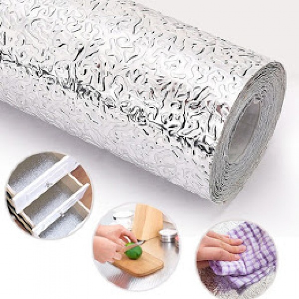 Folie de aluminiu adeziva argintiu 60 x 300 cm