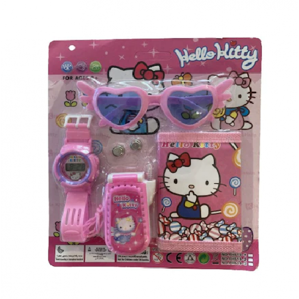 Set ceas,telefon,ochelari de soare si portofel Hello Kitty