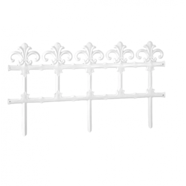 Gard de gradina decorativ, din plastic, alb, 6 buc -3.70 m x 34 cm